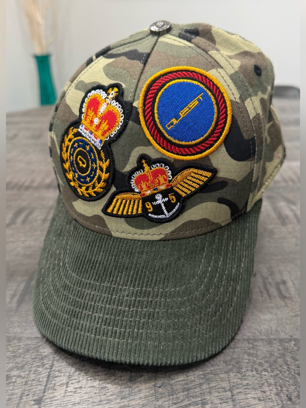 Camo Patch Baseball Cap in Green